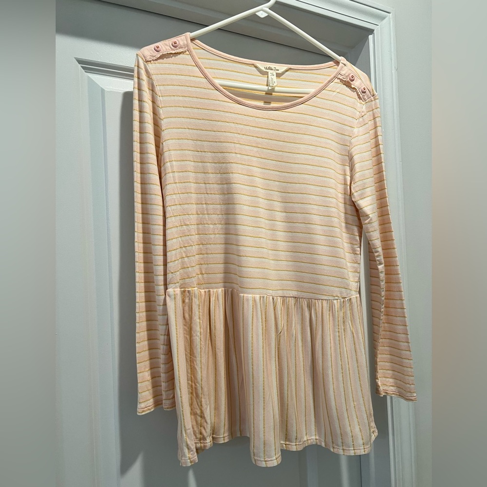 Women’s Matilda Jane Pink Stripe Peplum Top